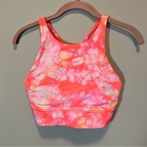 lululemon athletica Neon Pink Tie-Dye Sports Bra